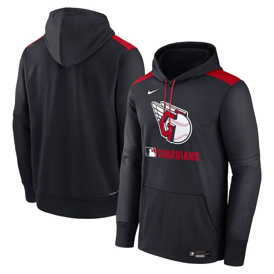 Men 2025 MLB Cleveland Indians Black Nike hoodie style 1->cleveland indians->MLB Jersey